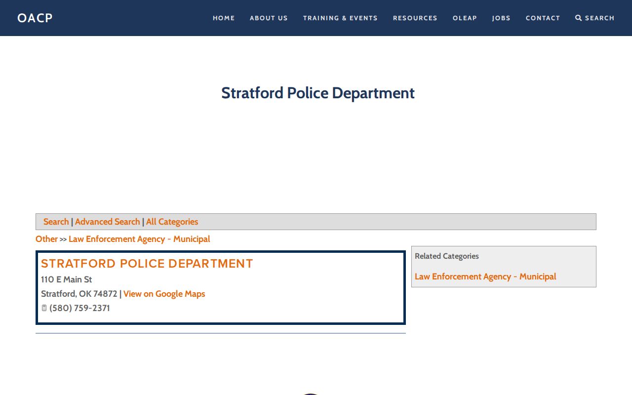 Stratford Police routing for city warrant records