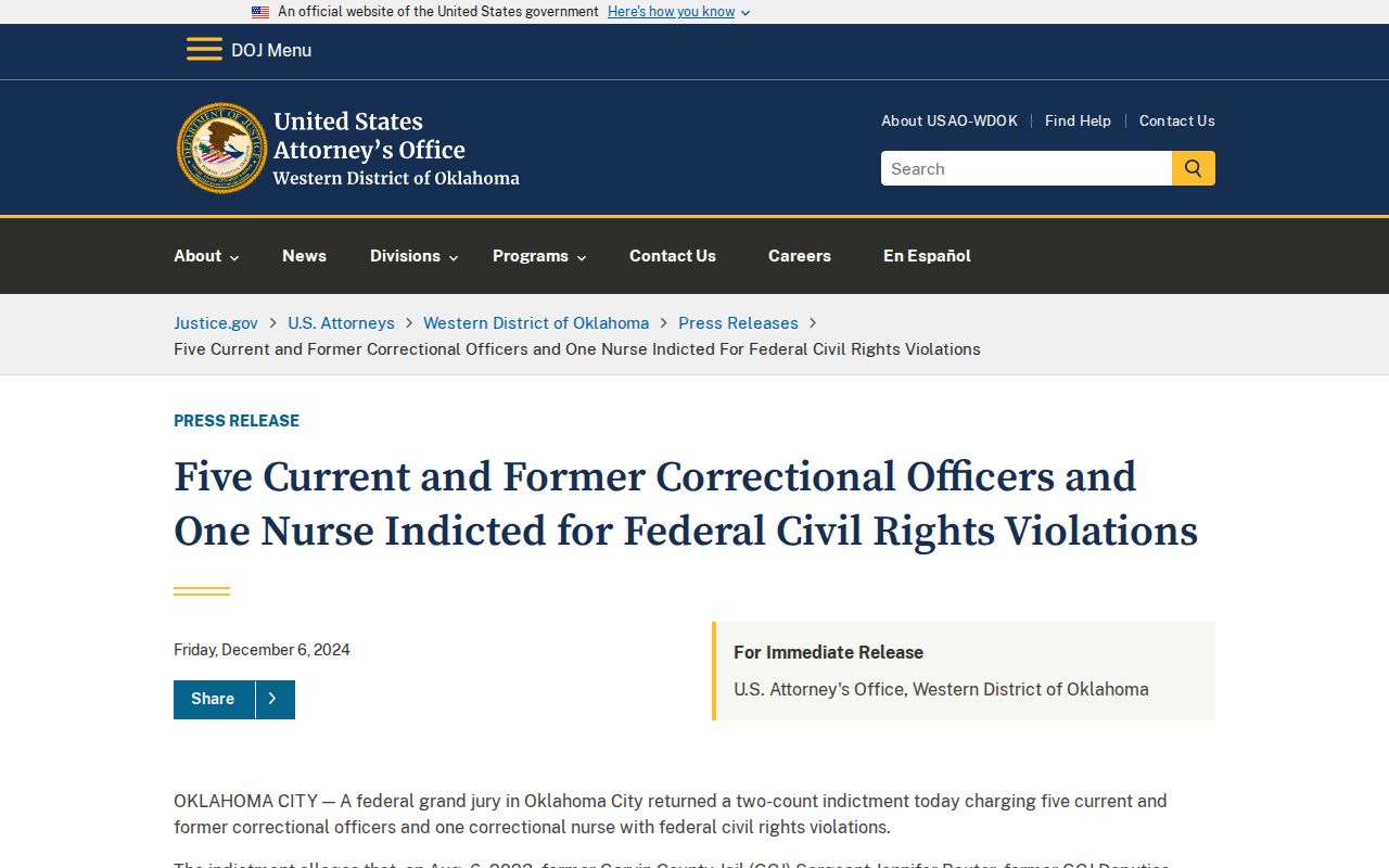 Garvin County federal and criminal procedure record context